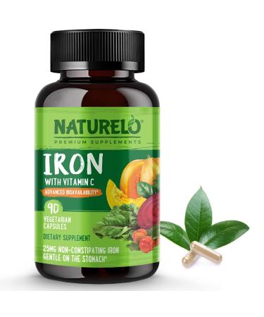 NATURELO Iron with Vitamin C 90 Vegetarian Capsules