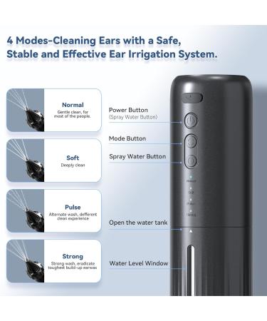 Ear Wax Removal Kit Ear Cleaner Electric Ear Wax Remover with Soft Quad-Stream Tips Ear Cleaning Irrigation Ear Syringe Tools with 4 Pressure Settings 4 Modes 10 Tips & Basin for Home Use - Buy Online on GoSupps.com