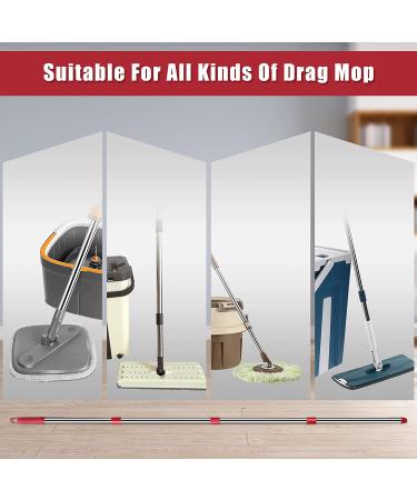 Red 4-Section Spin Mop Replacement Handle - 2.5-to-5 Foot Stick for Triangle Base EasyWring Mop - Floor Cleaning Refills Compatible - Buy Online on GoSupps.com