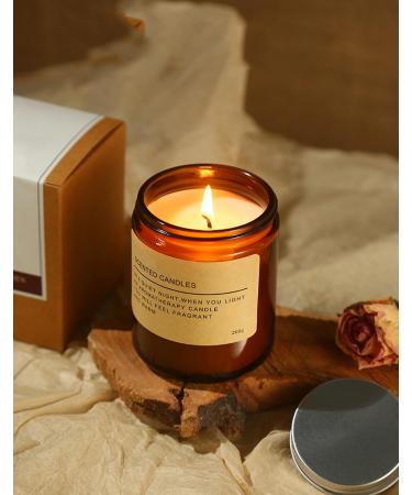 Agarwood Scented Candle Glass in Jar 480G Perfume Floral Long Burning Soy Wax Aesthetic Aroma Candle for Wedding Anniversaries Birthday Holiday Home Decor Prefect Gift for Meditation Stress (Brown)