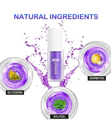 Purple Teeth Whitening Toothpaste - Effective Stain Removal & Gum Repair for Yellow Teeth - Buy Online on GoSupps.com