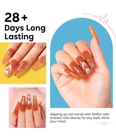 AIMEILI 5 in 1 Rubber Base Gel - Sheer Color Nail Polish with Elastic Coat - (586) 10ml - Buy Online on GoSupps.com