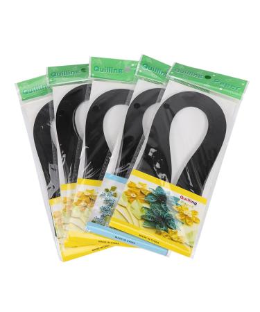 ZJchao Paper Quilling Strips Set  600 Strips DIY Quilling Art Paper 3mm Width Pure Color Origami Paper Hand Craft Decoration Quilling Paper (Black)