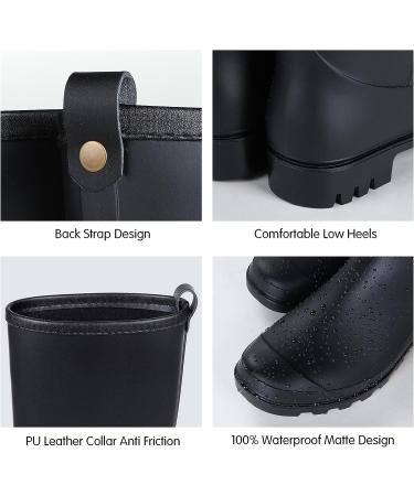 Litfun Women's Mid Calf Waterproof Rain Boots - Lightweight Garden Shoes (Size 8, Black) - Buy Online on GoSupps.com