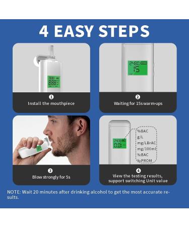 L&HE Professional-Grade Breathalyzer with HD LCD Display and Memory Function - Accurate Alcohol Tester for Home Parties - Buy Online on GoSupps.com