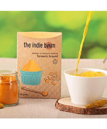 The Indie Barn Organic and Ethically Sourced Turmeric Ground or Turmeric Powder 40g (curcumin 4%)| NO ADDITIVES - NON-GMO - GLUTEN FREE VEGAN 40 grams - Buy Online on GoSupps.com