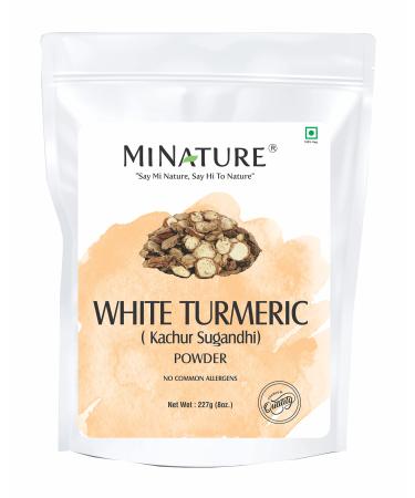 White Turmeric Powder by mi Nature | Kachur  Curcuma zeodaria Poolankilangu Powder | 227g(8 oz) (0.5 lb) | Does not Stain | White Turmeric Powder for face and Skin | 100% Natural Powder| from India