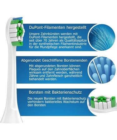 16 Replacement Brushes for Philips Sonicare Electric Toothbrush - 8 Black & 8 White Brush Heads | International Shipping Available - Buy Online on GoSupps.com
