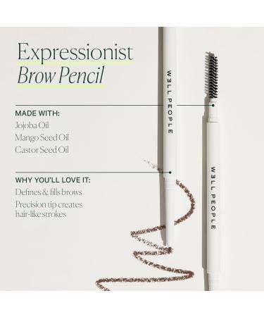 Well People Expressionist Brow Pencil | Vegan & Cruelty-Free Defining Brow Pencil for Natural Finish | Ultra-Fine Tip | Neutral Brown - Shop Internationally - Buy Online on GoSupps.com