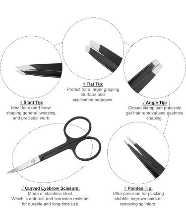 NAYTRU 6 Pack Precision Tweezers Set for Women - Stainless Steel Eyebrow Kits with Case for Shaping and Hair Removal - Buy Online on GoSupps.com