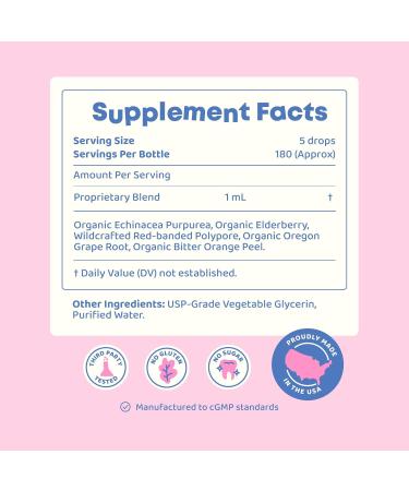 JoySpring Immune Drops Kids Immune Support Supplement with Elderberry Extract Echinacea Oregon Grape Root & Orange Peel Liquid for Ages 3 16+ Years & Adults | 2 fl oz (60 Servings) 2 Fl Oz (Pack of 1) - Buy Online on GoSupps.com