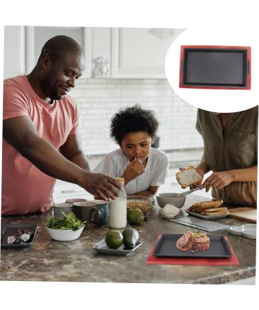 ABOOFAN 1pc Grill Plate Barbecue Fry Plate Breakfast Parrot Food Sanitary Disposal Bags Beef Steak Plate BBQ Dish Steak Pan Baking Pan Barbecue Dish Iron Rectangle Pancake Pan 31.5x19cm Black - Buy Online on GoSupps.com