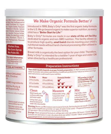 Baby's Only Organic Sensitive LactoRelief with DHA & ARA Toddler Formula 12.7 Oz (Pack of 6) - Non-GMO USDA Organic - Lactose Sensitivity - Clean Label Project Verified - Buy Online on GoSupps.com