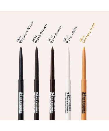 Ruby Kisses Waterproof Eyeliner 24HR | Long-Lasting Mechanical Pencil | Smudgeproof | 4 Pack (Blackest Black, Black Brown, Dark Brown, Pure White) - Buy Online on GoSupps.com
