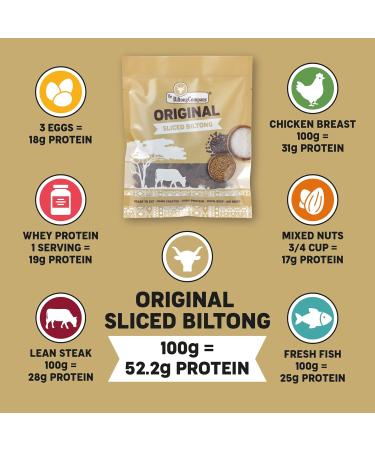 Biltong Sliced - 10 x 50g - Original Flavour - Buy Online on GoSupps.com