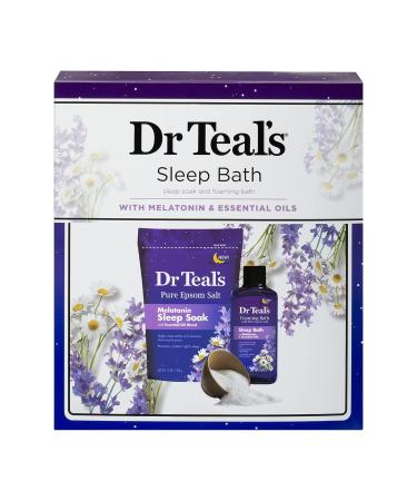 Dr Teal's Melatonin Sleep Soak & Foaming Bath Gift Set - Relax and Unwind with Epsom Salt Solution - Buy Online on GoSupps.com