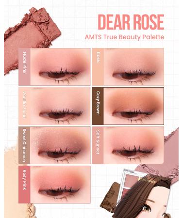AMTS True Beauty Dear Rose Eyeshadow Palette - Highly Pigmented Matte & Shimmer - Long Lasting K-Beauty Makeup | International Shipping Available - Buy Online on GoSupps.com