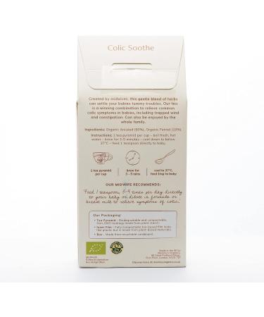 Colic Soothe - Organic Tea For Babies |15 Biodegradable & Non-GMO Tea Pyramids | Natural Remedy For Calming Colic Reflux | Aniseed & Fennel Blend | Made By Midwives - Buy Online on GoSupps.com