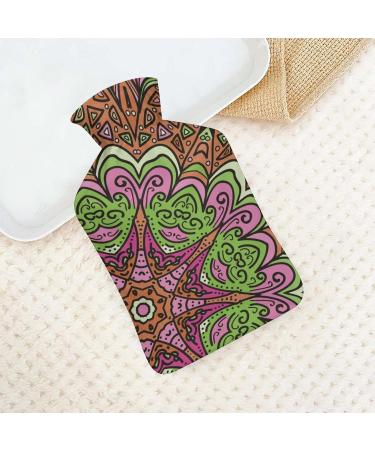 Mandala Floral Hot Water Bottle with Lid - Rubber Hot Water Bag for Pain Relief Cramps & Foot Warmer - Ideal for Hot and Cold Therapy - Buy Online on GoSupps.com