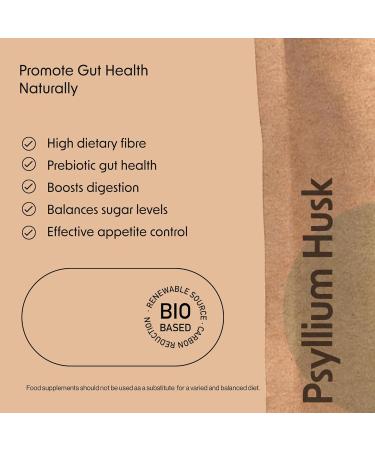 Psyllium Husk Powder 100g - Premium Quality Vegan Fibre Supplement - Gluten Free Plantago Ovata Powder - High Nutritional Value - Prebiotic Digestion Support - Buy Online on GoSupps.com
