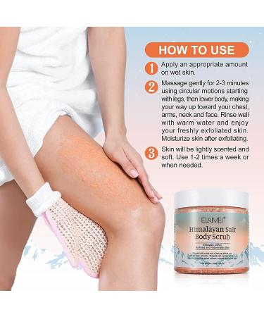 Premium Himalayan Salt Body Scrub with Lychee Oil Natural Exfoliating Salt Scrub for Acne Cellulite Deep Cleansing Scars Wrinkles Exfoliate and Moisturize Skin - Buy Online on GoSupps.com