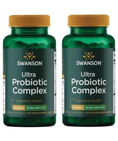 Swanson Ultra Probiotic Complex 30 Billion Cfu 60 Veg Capsules (2 Pack)