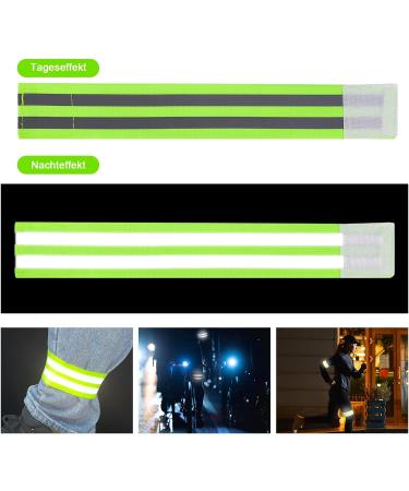 Partideal 8-Piece Reflective Ligaments Stripes Pants Clip - Elastic Reflector Straps for Cycling & Jogging - Green & Black - Buy Online on GoSupps.com