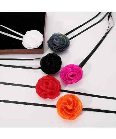 Oralgo Handmade Floral Pattern Necklace - Elegant Orange Fabric Collar for Women & Girls - Buy Online on GoSupps.com