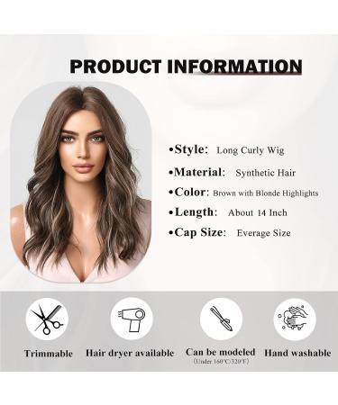 HAIRCUBE Brown Curly Synthetic Wig with Blonde Highlights for Women - Buy Online on GoSupps.com