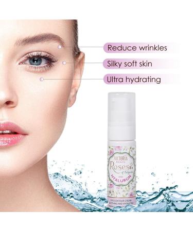 Rose Oil Eye Contour Cream + Hyaluronic Acid - Natural Cream with 7 Active Ingredients for Deep Nourishment that Smoothens & Regenerates the Skin - Buy Online on GoSupps.com