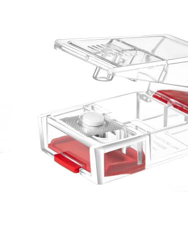 MAXSPLIT Pill Grinder & Splitter Combo - Pill Crusher for Fine Powder Safe Pill Cutter for Small & Large Tablets Vitamins - Red - Buy Online on GoSupps.com