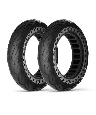 stio Solid Rubber Tire 10 inch for Ninebot Segway MAX G30 G30P G30LP Kickscooter Front/Rear Tire Dual Shock Absorption Honeycomb Explosion-Proof Kick Scooter Tyre Replacement Accessories 2PCS