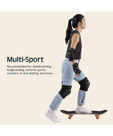 Retrospec Knee Pads, Elbow Pads & Wrist Guards - Multi Sport Protective Gear Set for Men, Women & Kids - Skateboarding, Roller Skating, BMX & Scooter - Adult Size (14+), Black - Buy Online on GoSupps.com