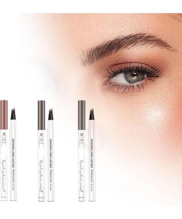Eyebrow Pen Eyebrow Pencil with 4 Fork Tip Long-Lasting Microblading Pencil for Eyebrows Hair-Like Natural Brows (01) - Buy Online on GoSupps.com