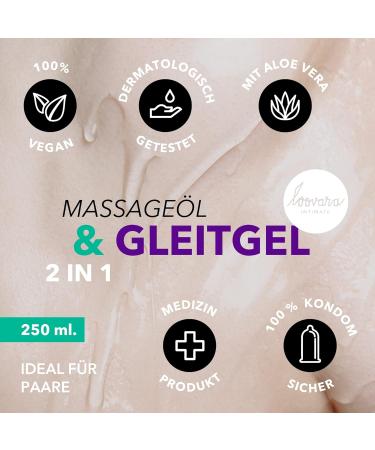 Loovara 2 in 1 Massage Oil & Lubricant 250ml - Vegan & Natural with Aloe Vera Dermatologically Tested Condom-Safe Ideal for Toys - Made in EU - Buy Online on GoSupps.com
