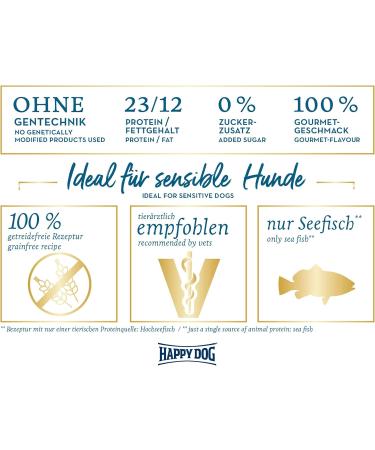 Happy Dog Sensible Caribbean Sea Fish 11kg - Premium Dog Food for Sensitive Stomachs | International Shipping Available - Buy Online on GoSupps.com