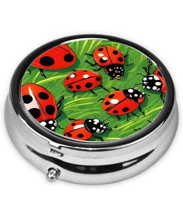Red Ladybug Mini Pill Box - 3 Compartment Travel Organizer | Portable Medicine Case for Home & Office - Buy Online on GoSupps.com