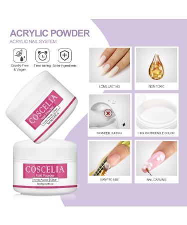 COSCELIA Transparent 8g Powder for 3D Nail Extensions - No Lamp Required | Premium Quality eCommerce Shipping Worldwide - Buy Online on GoSupps.com