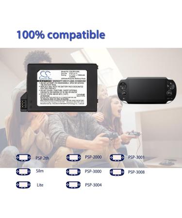 BIEGE 1800mAh Replacement Battery for Sony Lite PSP 2th PSP-2000 PSP-3000 PSP-3001 PSP-3004 PSP-3008 Silm.Part Number:PSP-S110 - Buy Online on GoSupps.com
