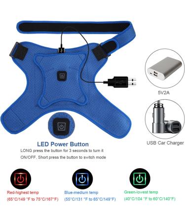 Heated Shoulder Support Brace Adjustable Heating Pad Wrap Four Point Compression Heating Shoulder Pad Wrap USB Electric Plug for Left Right Shoulder - Buy Online on GoSupps.com