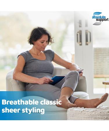 Made in USA Sheer Compression Socks for Women Circulation 15-20mmHg - Size Medium | Lightweight Knee High Support Stockings - Nude - Buy Online on GoSupps.com