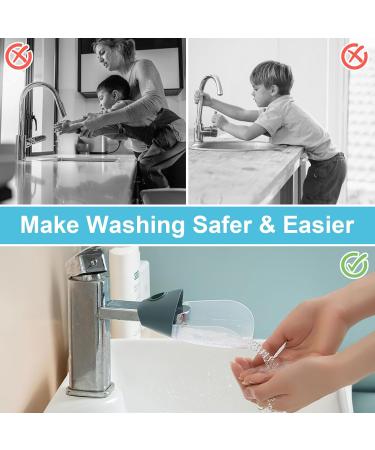 Faucet Extension Set for Kids | 3-Piece Tap Extender & Attachment | Toddler Handwashing Aid in Blue/White/Dark Blue - Buy Online on GoSupps.com