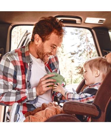 Qshare Silicone Baby Snack Cup - Non Spill Toddler Snack Catcher with Lid for Finger Food - Sage Green, BPA Free & Portable - Buy Online on GoSupps.com