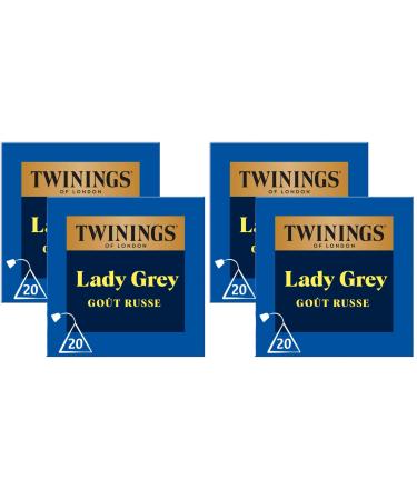 Twinings - Assortiment D couverte Intense et Acidul - Th Noir Lady Grey - Aromatis la Bergamote et aux Agrumes avec corces d'Agrumes - 40 Sachets (Lot de 2)