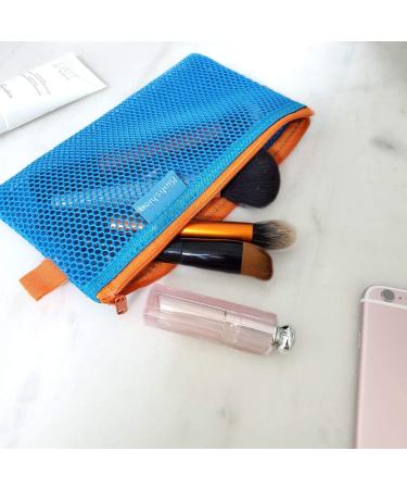 Mesh Zipper Pouch  6 PCS 3 Sizes  A4 A5 A6 Zipper Bags Clear Zipper Pouch Small Organizer Bag Zipper Folder Bag Cosmetic Bags Travel Storage Bag Color Blue Blue-6PCS - Buy Online on GoSupps.com