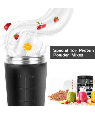 Joligaea Stainless Steel Protein Shaker 750ml - Fitness Shaker with Scale for Protein Diet & Sports | Black - Buy Online on GoSupps.com