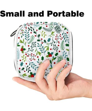 GIAPB Sanitary Napkin Storage Bag | Period Tampon Makeup Pad Pouch | Christmas Flowers & Leaf Color2586 - Buy Online on GoSupps.com