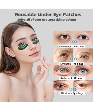 Silicone Eye Patches - Reusable Under Eye Gel Pads for Wrinkles Puffiness & Dark Circles | Forever Eye Mask (Green - 1 Pair) | Great Skincare Routine - Buy Online on GoSupps.com
