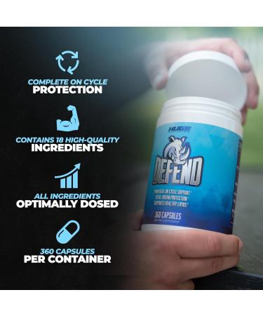 Huge Supplements Defend Cycle Support - On Cycle & Liver Assist with Milk Thistle, TUDCA, Hawthorn Berry - 120 Capsules - Buy Online on GoSupps.com