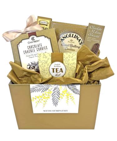 Sympathy Gift Basket for Loss of Mother, Loss of Father, Loss of Loved One Gourmet Bereavement Gift Basket (Sympathy Gift Basket For Loss Golden Memories)
